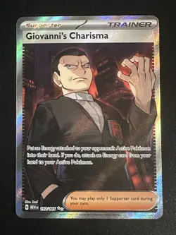 Giovanni's Charisma 197/165 Pokemon English 151 Ultra Rare Full Art Holo NM - Image 3
