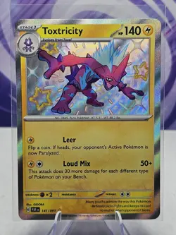 Toxtricity 141/091 Pokemon SV: Paldean Fates Shiny Rare Holo NM - Image 1