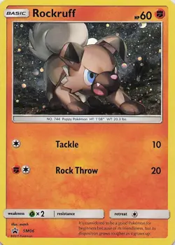 Rockruff - (Cosmos Holo) Pokemon Sun & Moon Promo SM06 LP - Image 1