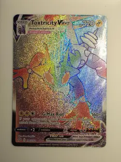 Toxtricity VMAX 196/192 Rainbow Rare Rebel Clash Pokemon Holo Lightly Played - Image 1