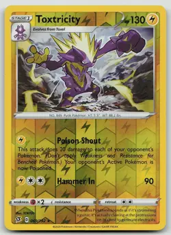 Pokemon Toxtricity 069/192 Rebel Clash Rare Reverse Holo NM - Image 1