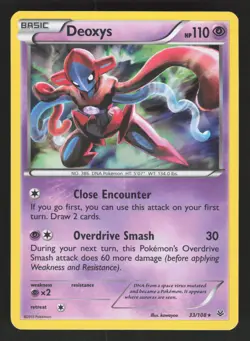 Deoxys 33/108 Holo Rare Pokemon TCG XY - Roaring Skies LP - Image 1