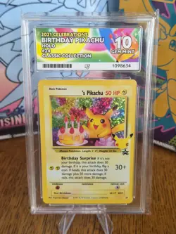 Pokemon TCG Birthday Pikachu #24 Celebrations 25th Anniversary Ace Graded 10 - Image 2