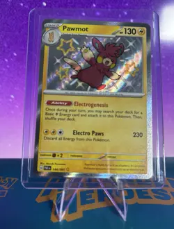 The Pokemon Company Pawmot 144/091 SV Paldean Fates Shiny Rare Holo ENG 130HP - Image 1