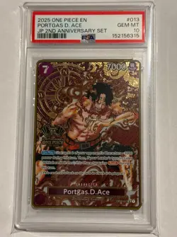 One Piece TCG - PSA 10 - Portgas.D.Ace - OP02-013 - EN - JP 2nd Anniversary Set - Image 1