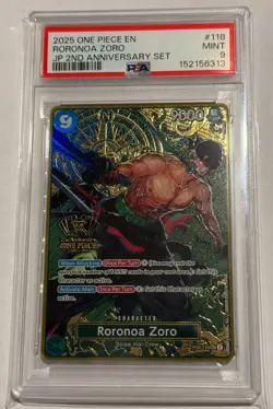One Piece TCG - PSA 9 - Roronoa Zoro - OP06-118 - EN - JP 2nd Anniversary Set - Image 1