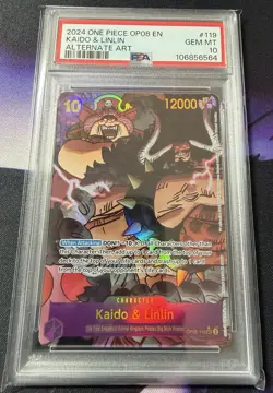 Kaido & Linlin OP08-119 Alternate Art One Piece PSA 10 - Image 1