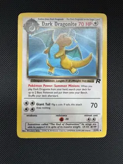Pokemon TCG Dark Dragonite Card 22/82 Unlimited Non Holo - Image 1