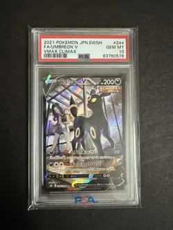 Japanese Pokemon Vmax Climax UMBREON V #244/184 Full Art PSA 10 *Extra 4 Cards* - Image 1