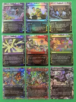 MTG TMNT Borderless 9 Card Set FOIL Uncommon Technique Last Ronin Shredder April - Image 1