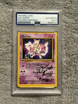 Pokemon PSA Signed Mewtwo WB Promo Card Signed Jay Goede Autographed SKETCH AUTO - Image 1