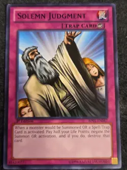 Lightly Played, English Yu Gi Oh Solemn Judgment - BP01-EN047 - Rare - 1st Editi - Image 1
