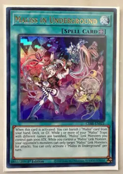 Yugioh! 1x Maliss in Underground CRBR-EN021 Ultra Rare 1st Ed NM - Image 1