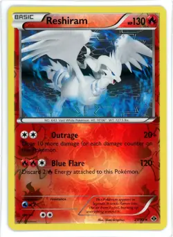 Reshiram Reverse Holo 21/99 Next Destinies Pokemon Card - Image 1