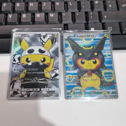 Pokemon Pikachu Cosplay Holo Promo Style 2 Card Bundle Anime Cards - Image 1
