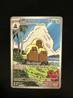 Pokemon TCG Alolan Dugtrio Card 208/191 Surging Sparks Illustration Rare - Image 1
