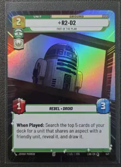 Star Wars Unlimited R2-D2 LAW 647 Hyperspace Foil Card Lawless Time - Image 1