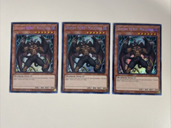 Yugioh Destiny HERO Malicious x 3 - 1st Edition Secret Rare NM - Free Holo Card - Image 1