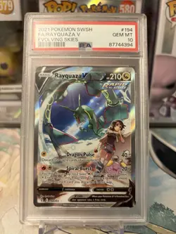Pokemon TCG Evolving Skies Rayquaza v Card 194/203 SWSH PSA 10 - Image 2