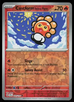 Castform Sunny Form 020/191 Common Surging Sparks Pokemon Reverse Holo Near Mint - Image 1