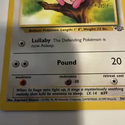 Wizards of the Coast Jigglypuff 54/64 Jungle Common 60 HP Unlimited - Image 2
