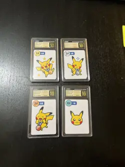 2025 POKEMON TARUKA 1ST ,2ND, 3RD, 4TH PLACE-ROUND 1 PIKACHU CGC 10 PRISTINE SET - Image 1