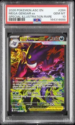 Pokemon Mega Gengar ex Ascended Heroes Special Illustration Rare #284 PSA 10 - Image 1