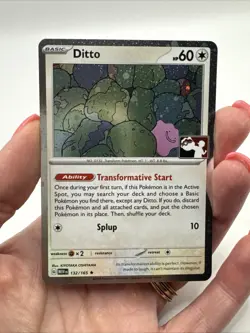 Ditto 132/165 Cosmos Holo Prize Pack Stamped Series 6 Pokemon TCG 151 Mew Swirl - Image 3