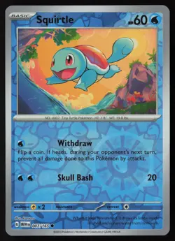 Pokemon Squirtle - 007/165 SV: Scarlet & Violet 151 Reverse Holo Pack Fresh - NM - Image 1