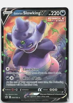 Galarian Slowking V 099/198 Holo V Rare Chilling Reign Pokemon Holo Near Mint - Image 1
