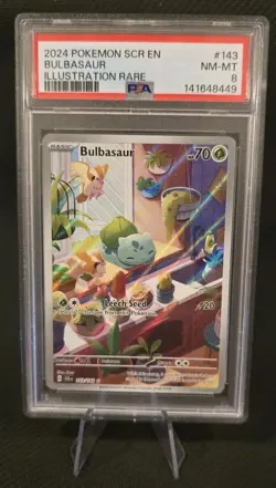 BULBASAUR 143/142 PSA 8 ILLUSTRATION RARE SCR EN-STELLAR CROWN POKEMON ENGLISH - Image 1