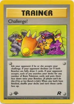 Pokemon Card - Team Rocket 74/82 - CHALLENGE! (uncommon) **1st Edition** - NM - Image 1