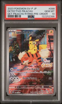 PSA 10 Detective Pikachu 098/SV-P Pre-Order Promo Japanese Pokemon Card GEM MINT - Image 1
