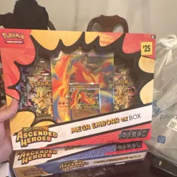 Pokemon TCG Ascended Heroes Mega Evolution Foil Mega Feraligatr ex Emboar - Image 2