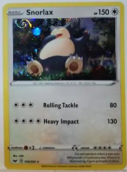 HD Swirl 🌀 Snorlax 140/202 Cosmos Holo Bleed Error Rare Pokemon TCG ✨ - Image 1