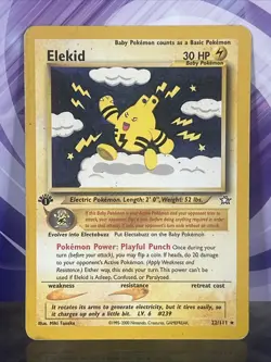 Elekid 22/111 Neo Genesis 1st Edition Pokemon Card Rare Moderately Played MP + - Image 1