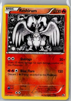 Reshiram 28/113 Holo Holo Rare Legendary Treasures Pokemon Reverse Holo NM - Image 1