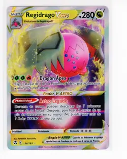 1x ~ESP~ SPANISH Regidrago VAstro Silver Tempest Pokemon Card 136/195 (REFST) - Image 1