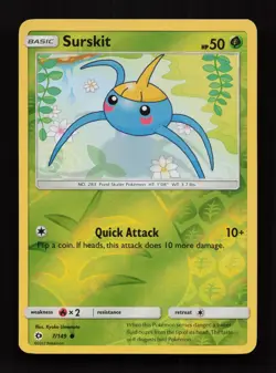 Surskit 7/149 Common Sun & Moon Pokemon Near Mint - Image 1