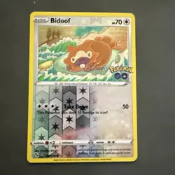 Bidoof 059/078 – Peelable Ditto Reverse Holo – Pokemon GO - Sword & Shield - Image 1