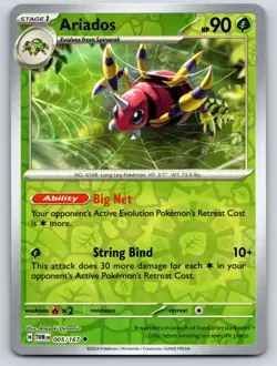 Ariados 005/167 Uncommon Twilight Masquerade Pokemon Reverse Holo Near Mint - Image 1