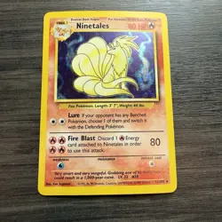 Ninetales 12/102 Holo Rare Base Set Pokemon MP - Image 1