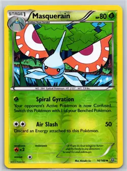 Masquerain 14/160 UC Primal Clash Reverse Holo LP Pokemon - Image 1