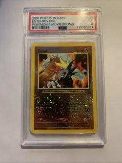 2001 POKEMON MOVIE PROMO ENTEI #34 BLACK STAR PROMO REVERSE HOLO PSA 8 DBL SWIRL - Image 1