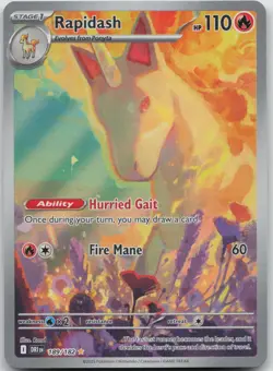 Rapidash 189/182 Illustration Rare Destined Rivals Pokemon Holo NM/M - Image 1