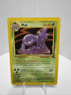 Pokemon TCG Muk Non-Holo Fossil Card 28/62 Vintage 1999 LP Condition - Image 1