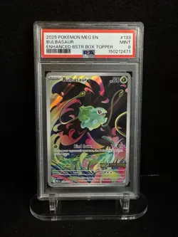 Pokemon TCG Bulbasaur 133/132 Me01 stamped Mega Evolution Holo Box PSA 9 - Image 1
