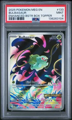 Pokemon TCG Bulbasaur 133/132 Mega Evolution Stamped PSA 9 - Image 1