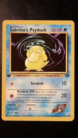 Pokemon Sabrina's Psyduck 99/132 Gym Challenge 1st Edition NM - Image 1