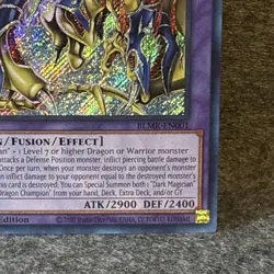 Dark Magician the Knight of Dragon Magic-Yugioh Secret Rare BLMR-EN001 1st Ed NM - Image 4